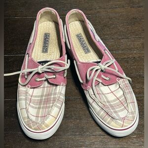 Sperry Women's Plaid Loafers in Pink and Beige
